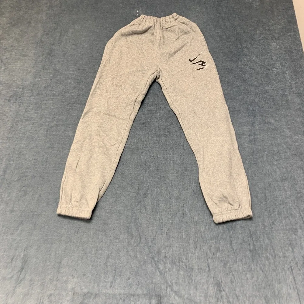 Nike 3BRAND Sweatpants Boys M Heather Gray Fleece Lined Drawstring Tapered Leg